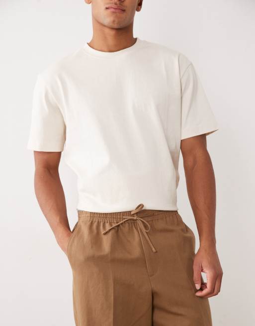 ASOS DESIGN - Pantalon à enfiler large et ajusté en lin majoritaire - Marron chaud, 2 de 5