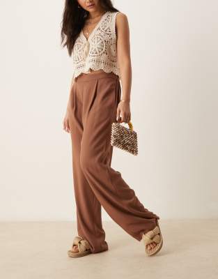 ASOS DESIGN - Pantalon à enfiler - Marron - view 1