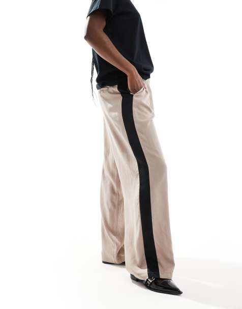 ASOS DESIGN - Pantalon à pinces et empiècements contrastants - Moka - view 1