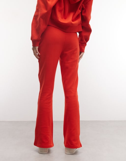 ASOS DESIGN pantalón acampanado interlock en rojo, 5 de 5