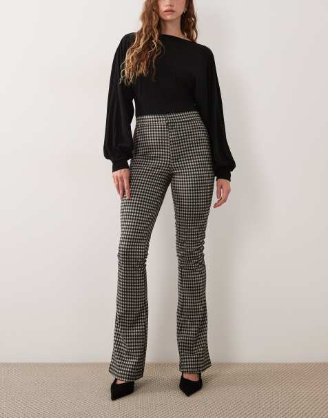 ASOS DESIGN pantalón ajustado acampanado de conjunto a pata de gallo - view 1