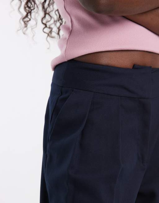 ASOS DESIGN pantalon ajusté à double pli fuselé bleu marine, 4 de 5