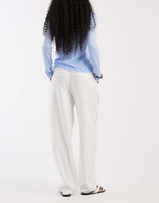 ASOS DESIGN pantalon ajusté à double pli fuselé crème, 5 de 5