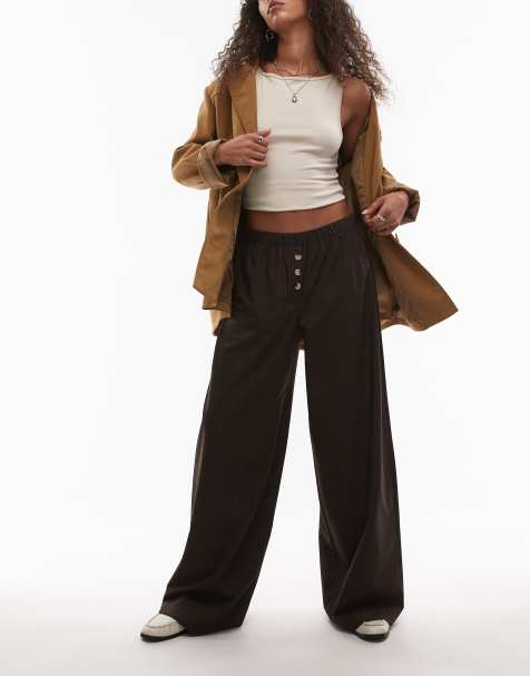 ASOS DESIGN - Pantalon ajusté à enfiler - Marron - view 1