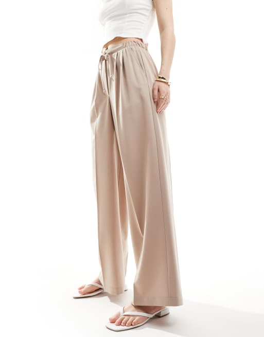 ASOS DESIGN - Pantalon ajusté à enfiler - Taupe