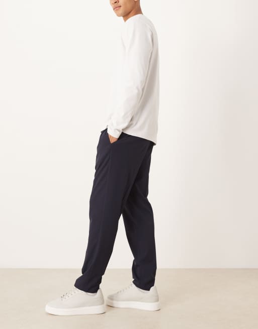 ASOS DESIGN - Pantalon ajusté confort coupe fuselée stretch à taille élastique - Bleu marine, 3 de 5