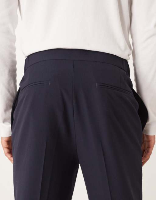 ASOS DESIGN - Pantalon ajusté confort coupe fuselée stretch à taille élastique - Bleu marine, 5 de 5