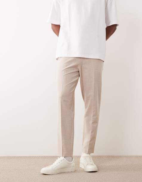 ASOS DESIGN - Pantalon ajusté confortable coupe fuselée stretch à taille élastique - Taupe - view 1