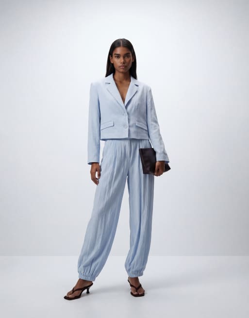 ASOS DESIGN - Pantalon ajusté coupe ballon à ourlet resserré - Bleu pastel, 10 de 12