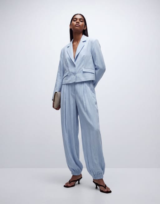 ASOS DESIGN - Pantalon ajusté coupe ballon à ourlet resserré - Bleu pastel, 9 de 12