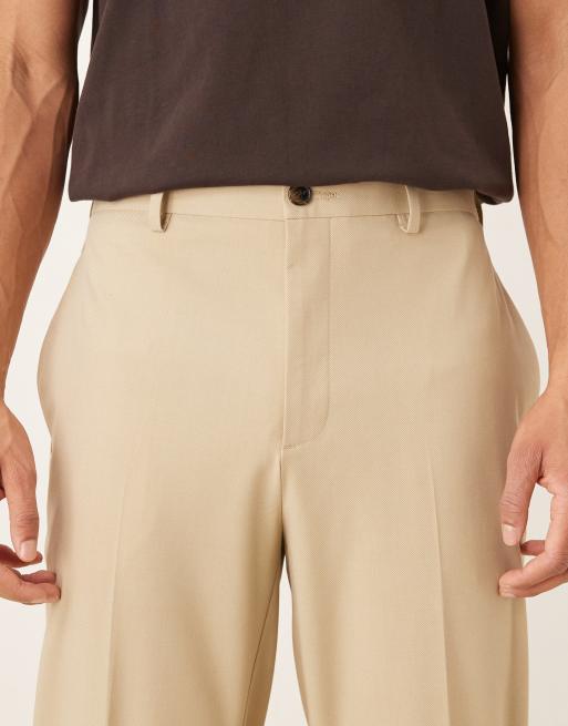 ASOS DESIGN - Pantalon ajusté coupe fuselée confortable en sergé stretch avec taille élastique - Beige, 5 de 5