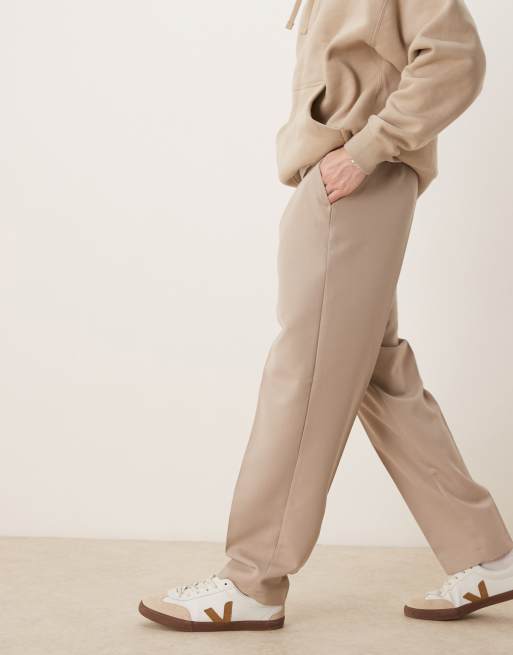 ASOS DESIGN - Pantalon ajusté coupe oversize fuselée avec pli marqué à l'avant - Taupe, 2 de 5