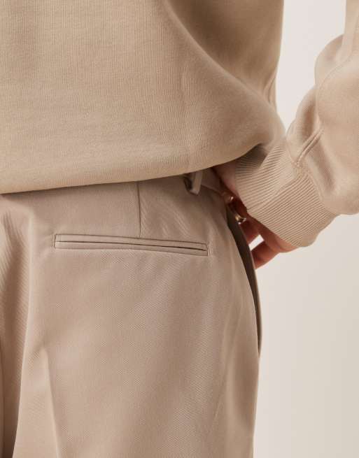 ASOS DESIGN - Pantalon ajusté coupe oversize fuselée avec pli marqué à l'avant - Taupe, 5 de 5