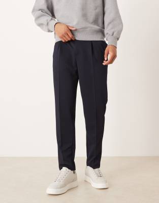 Pomandère - Pantalon Elastiqué Laine - Bleu marine