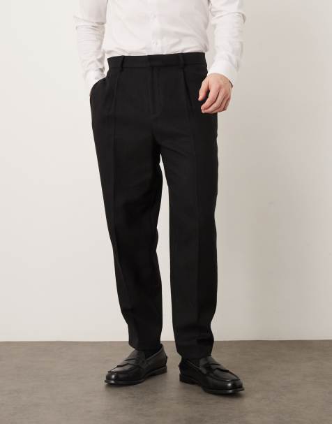 ASOS DESIGN - Pantalon ajusté élégant et décontracté en laine mélangée - Noir - view 1