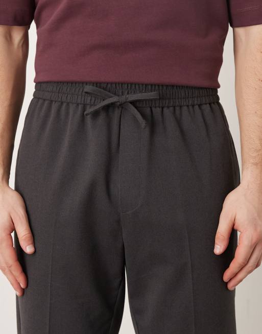 ASOS DESIGN - Pantalon ajusté en flanelle à enfiler - Anthracite, 4 de 5