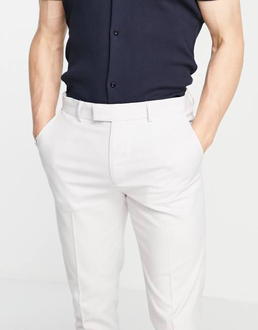 ASOS DESIGN - Pantalon ajusté et habillé - Gris glacé, 3 de 4