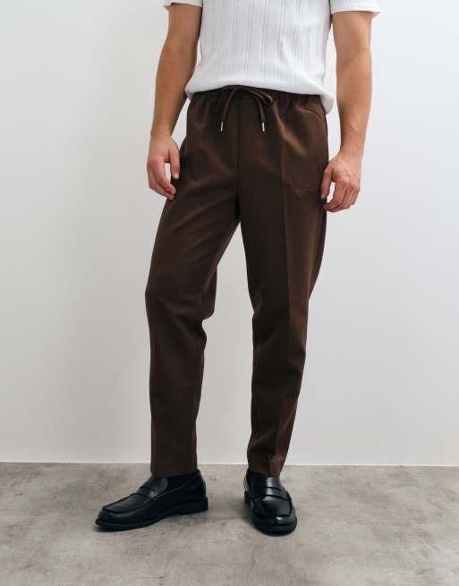 ASOS DESIGN - Pantalon ajusté fuselé à enfiler - Marron foncé, 2 de 5