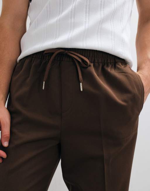 ASOS DESIGN - Pantalon ajusté fuselé à enfiler - Marron foncé, 3 de 5