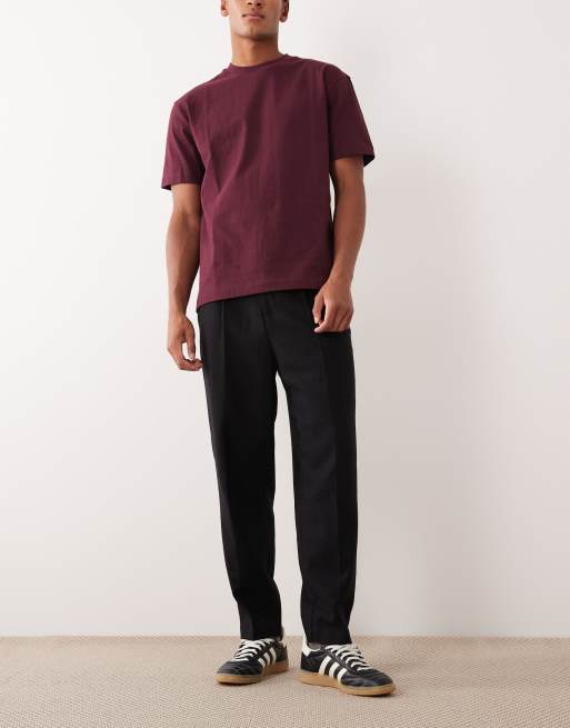 ASOS DESIGN - Pantalon ajusté fuselé et décontracté en laine mélangée - Noir, 2 de 5