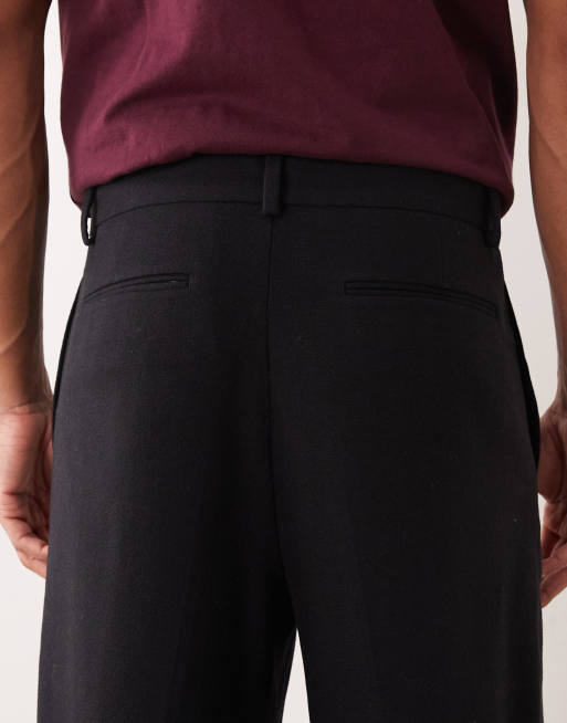 ASOS DESIGN - Pantalon ajusté fuselé et décontracté en laine mélangée - Noir, 4 de 5