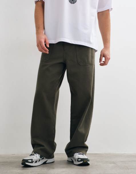 ASOS DESIGN pantalon ample à enfiler kaki style fatigue - view 1