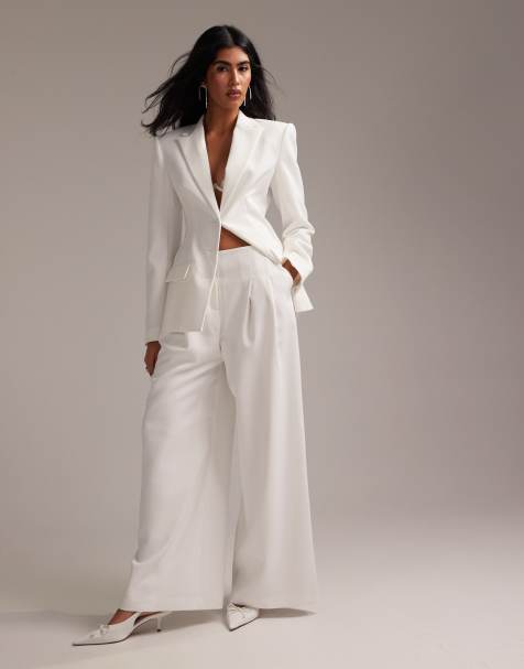 ASOS DESIGN - Pantalon ample à pinces - Blanc - view 1