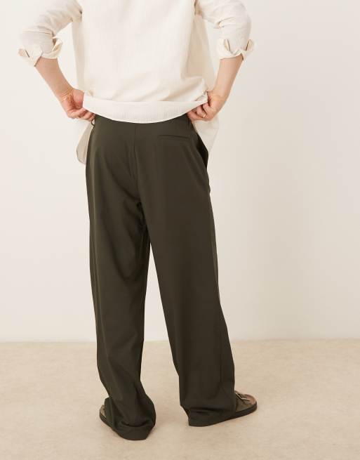 ASOS DESIGN - Pantalon ample à plis marqués - Kaki, 3 de 5