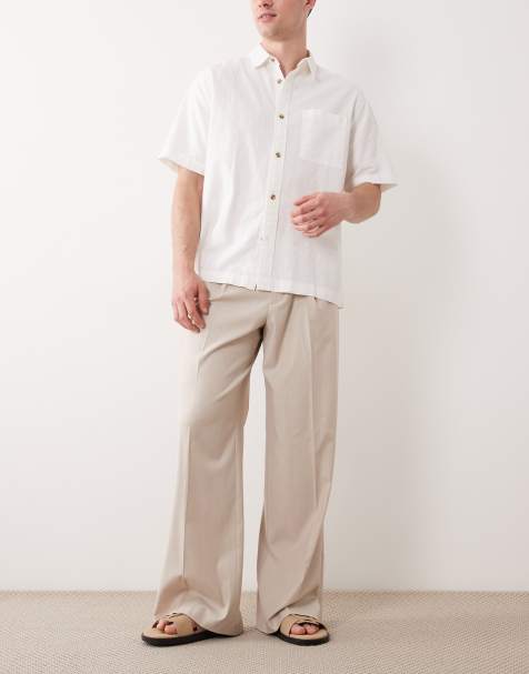 ASOS DESIGN - Pantalon ample ajusté à pinces - Taupe - view 1