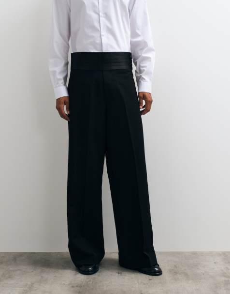 ASOS DESIGN - Pantalon ample ajusté avec ceinture large - Noir - view 1
