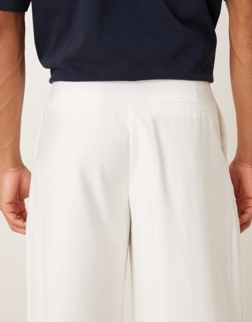 ASOS DESIGN - Pantalon ample avec pinces devant - Blanc, 4 de 5