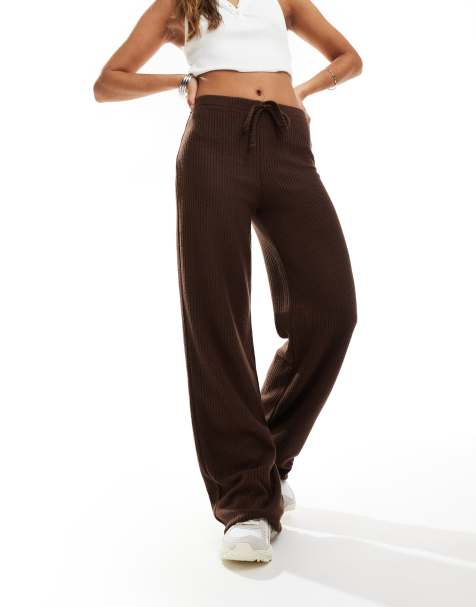 ASOS DESIGN - Pantalon ample effet brossé - Chocolat - view 1