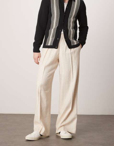 ASOS DESIGN - Pantalon ample élégant en lin mélangé - Crème - view 1