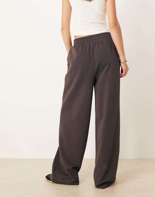 ASOS DESIGN - Pantalon ample en maille interlock - Chocolat, 2 de 5