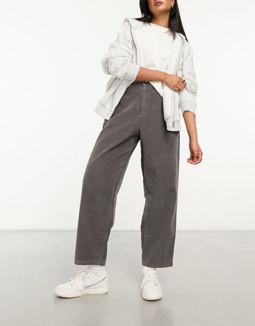 ASOS DESIGN - Pantalon large à enfiler en velours côtelé avec poches  plaquées - Taupe