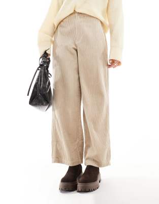 ASOS DESIGN - Pantalon ample en velours côtelé - Taupe - view 1