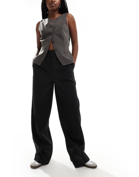 ASOS DESIGN - Pantalon ample et ajusté avec empiècement transparent - Noir - view 1