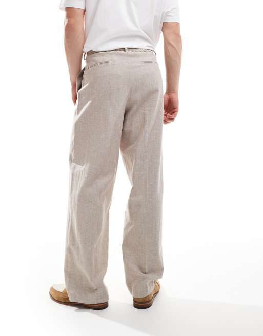 ASOS DESIGN - Pantalon ample et élégant avec pinces devant - Taupe, 3 de 5