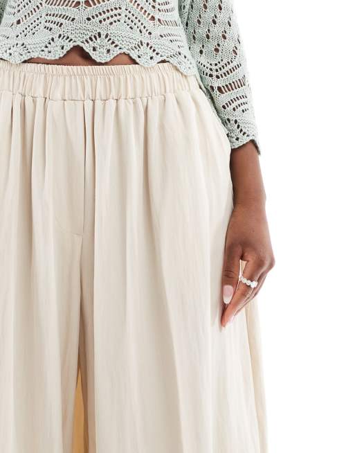 ASOS DESIGN - Pantalon ample et oversize en tissu texturé doux au toucher avec ourlet noué - Babeurre, 3 de 5