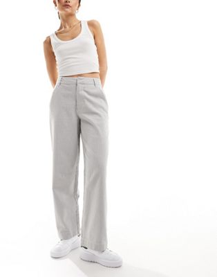 ASOS DESIGN - Pantalon ample et structuré - Rayures grises