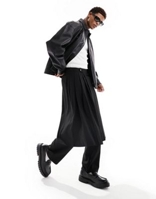 ASOS DESIGN - Pantalon avec jupe plissée - Noir | ASOS