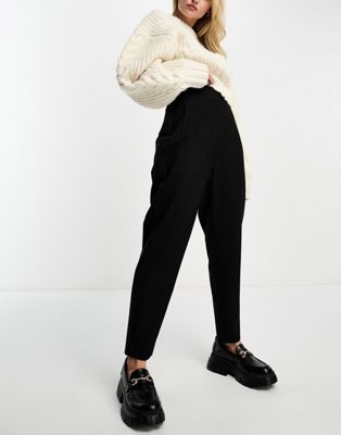 ASOS DESIGN - Pantalon avec surpiqûres à la taille - Noir