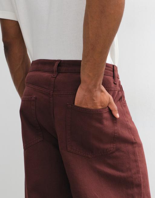ASOS DESIGN - Pantalon baggy à boutons apparents - Marron, 3 de 5