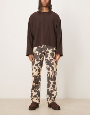 ASOS DESIGN - Pantalon baggy à imprimé vache-Multicolore