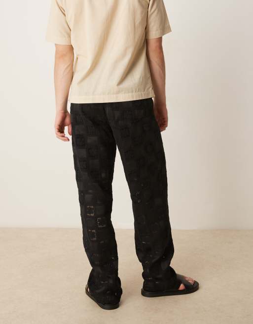 ASOS DESIGN - Pantalon baggy au crochet d'ensemble de qualité supérieure - Noir, 2 de 5