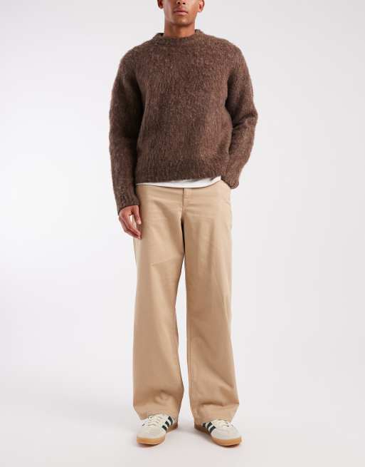 ASOS DESIGN - Pantalon baggy avec ceinture à nouer - Beige, 2 de 5