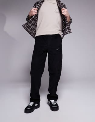 Pantalon Homme Baggy Rayé Taille Haute – Style Formel/décontracté Avec Ceinture Cordon – Noir
