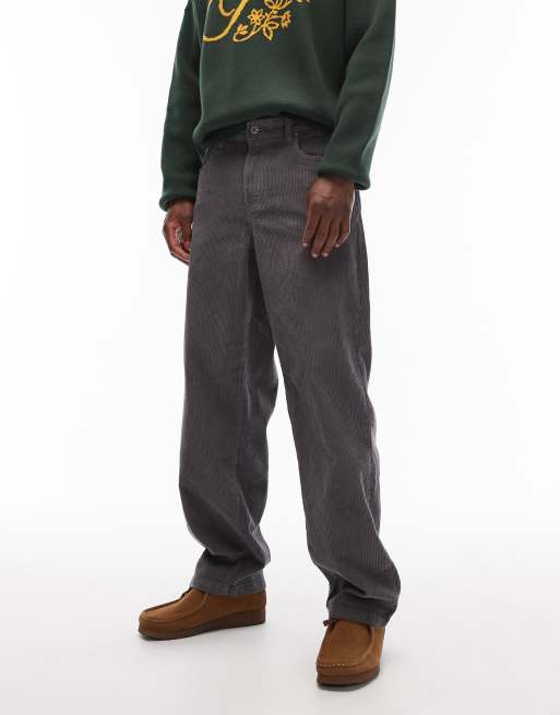 ASOS DESIGN - Pantalon baggy en velours côtelé - Gris, 2 de 5