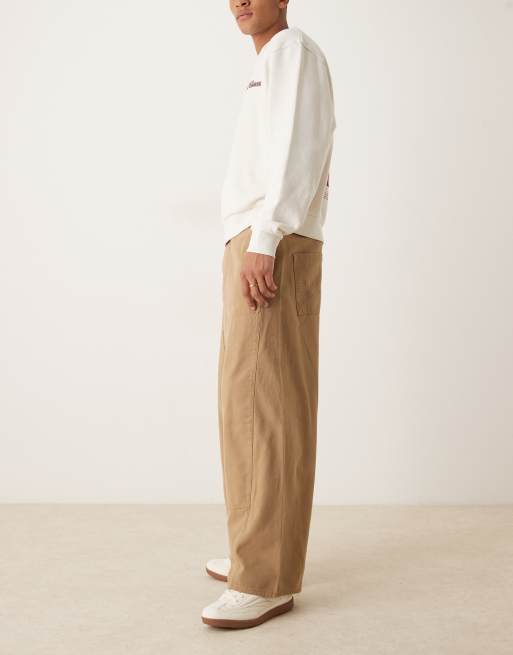 ASOS DESIGN - Pantalon baggy oversize avec détails style charpentier - Taupe, 3 de 5