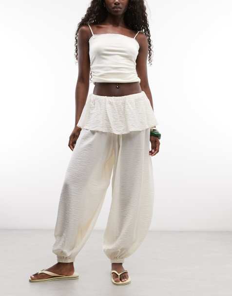 ASOS DESIGN pantalon ballon avec détail jupe en crème - view 1